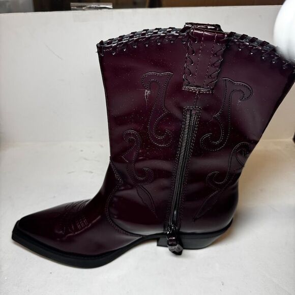 Franco Sarto Womens 10 M Dark Red Bordeaux Lance Western Cowboy Boots NIB IN7 - Picture 5 of 6